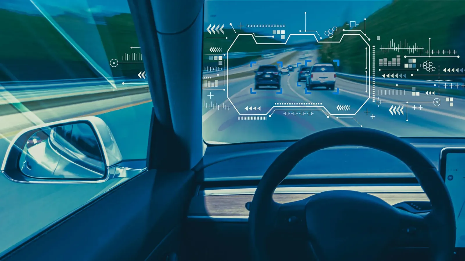 Self-driving car dashboard view