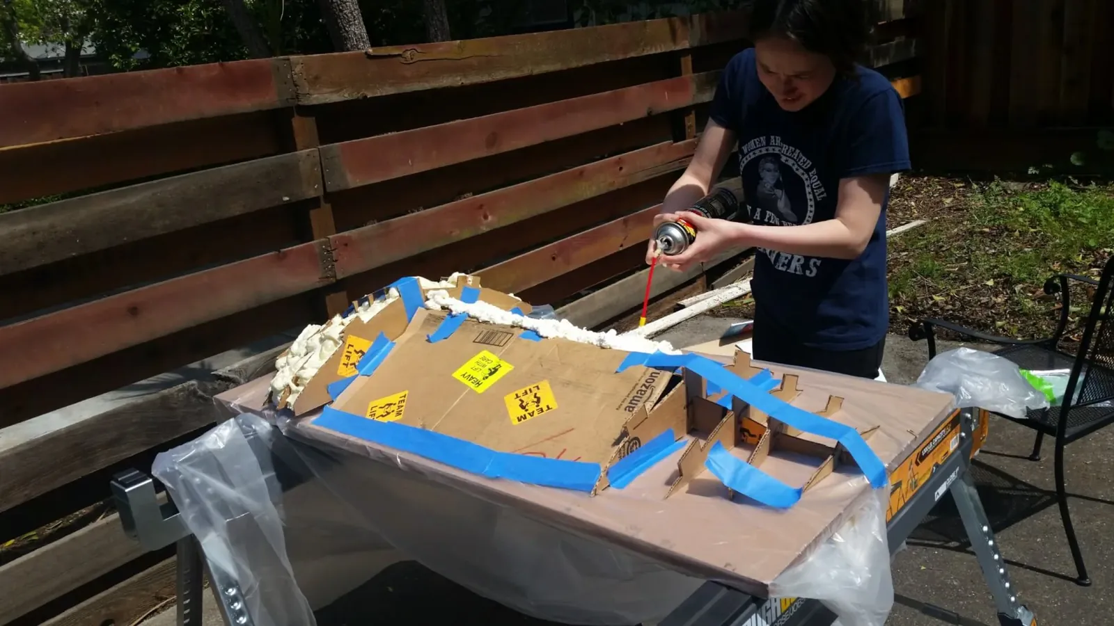 Cardboard and spray foam petal prototype