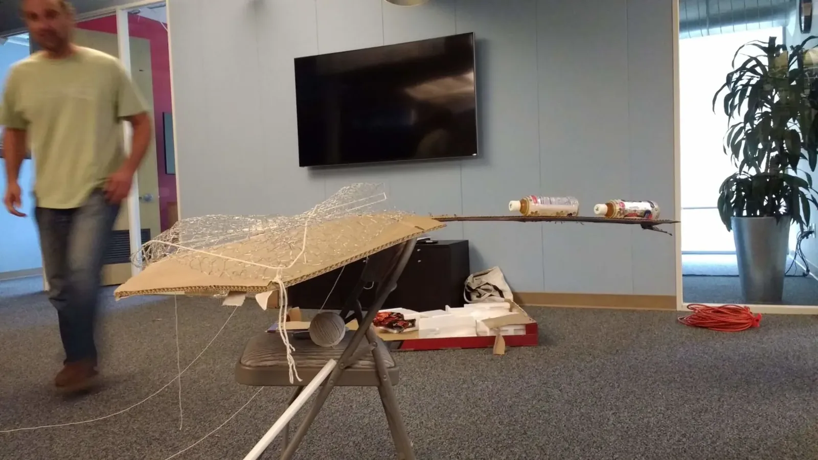 Cardboard and chickenwire petal prototype