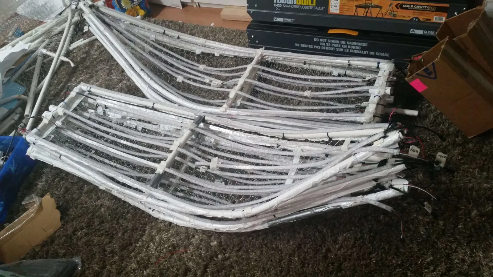 PVC frame construction of MagnusFlora sculpture